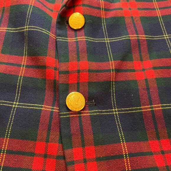 Vintage Fioravanti Tartan Plaid Sport Coat w/ Firmin London Gold Buttons 42 Reg - Picture 14 of 16